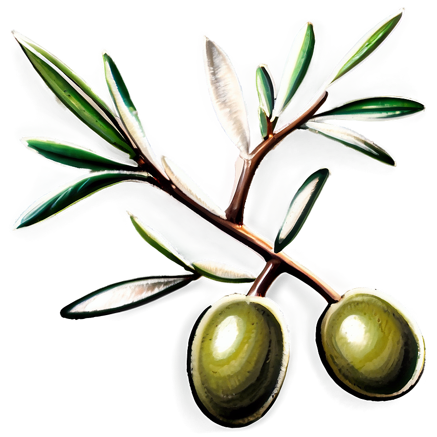 Olive Branch Sketch Png 05242024 PNG Image