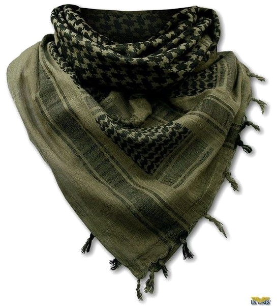 Olive Green Houndstooth Scarf PNG Image