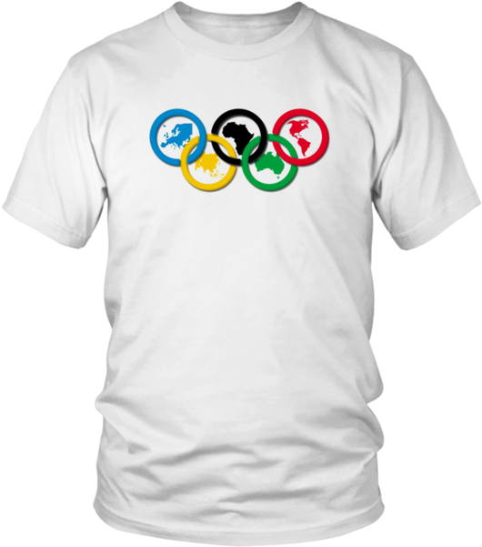 Olympic Rings Continents T Shirt Design PNG Image