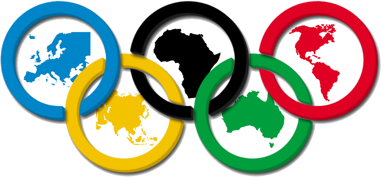 Olympic Ringswith Continents PNG Image