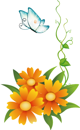 Onam Festival Butterfly Floral Design PNG Image