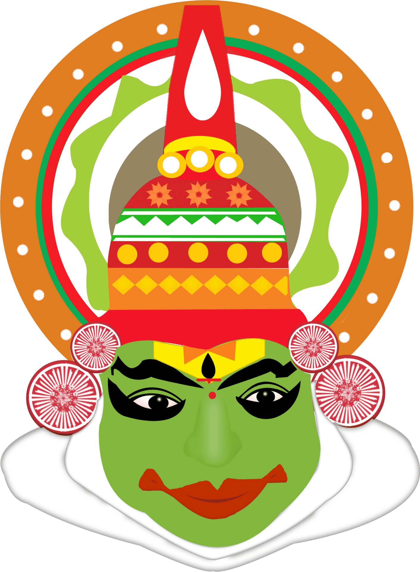 Onam Festival Kathakali Dancer Vector PNG Image