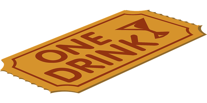 One Drink Ticket Illustration PNG Image