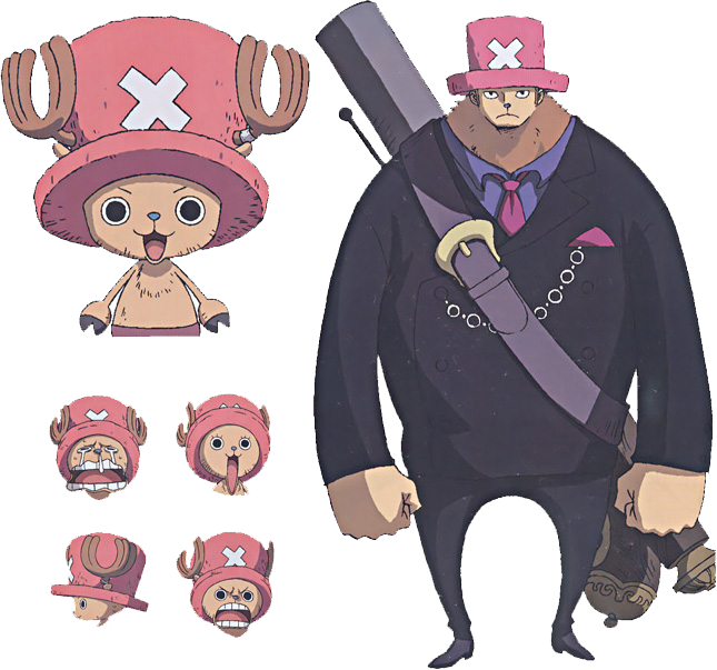 One_ Piece_ Animated_ Character_ Chopper_ Transformations PNG Image