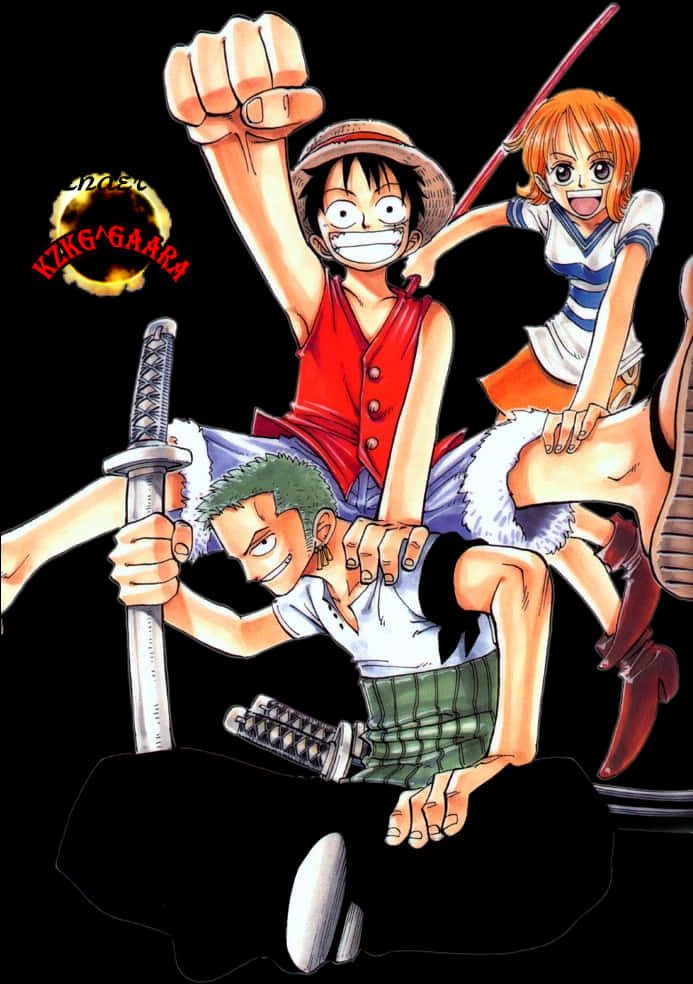 One Piece Anime Trio PNG Image