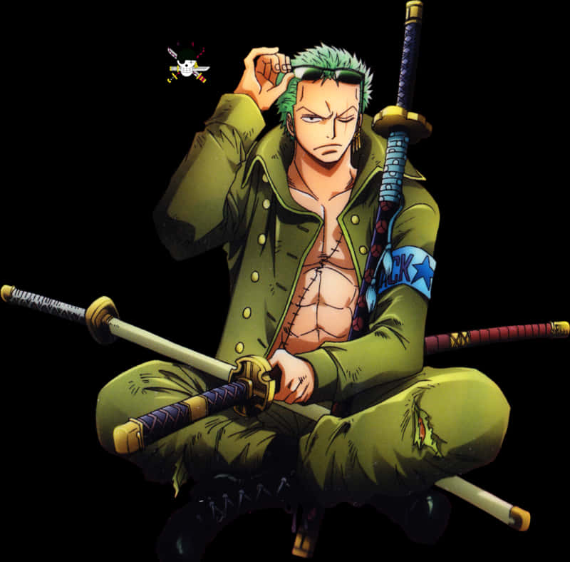 One Piece Green Haired Swordsman PNG Image