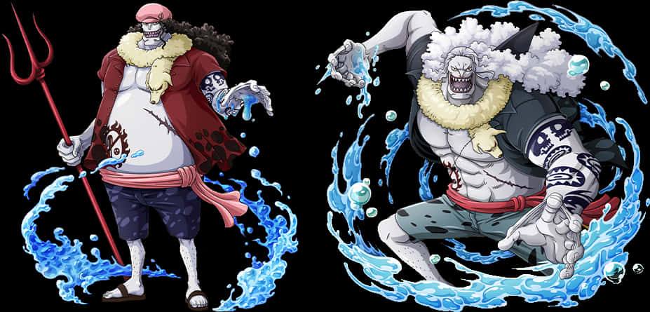 One Piece Jinbeand Hody Jones PNG Image