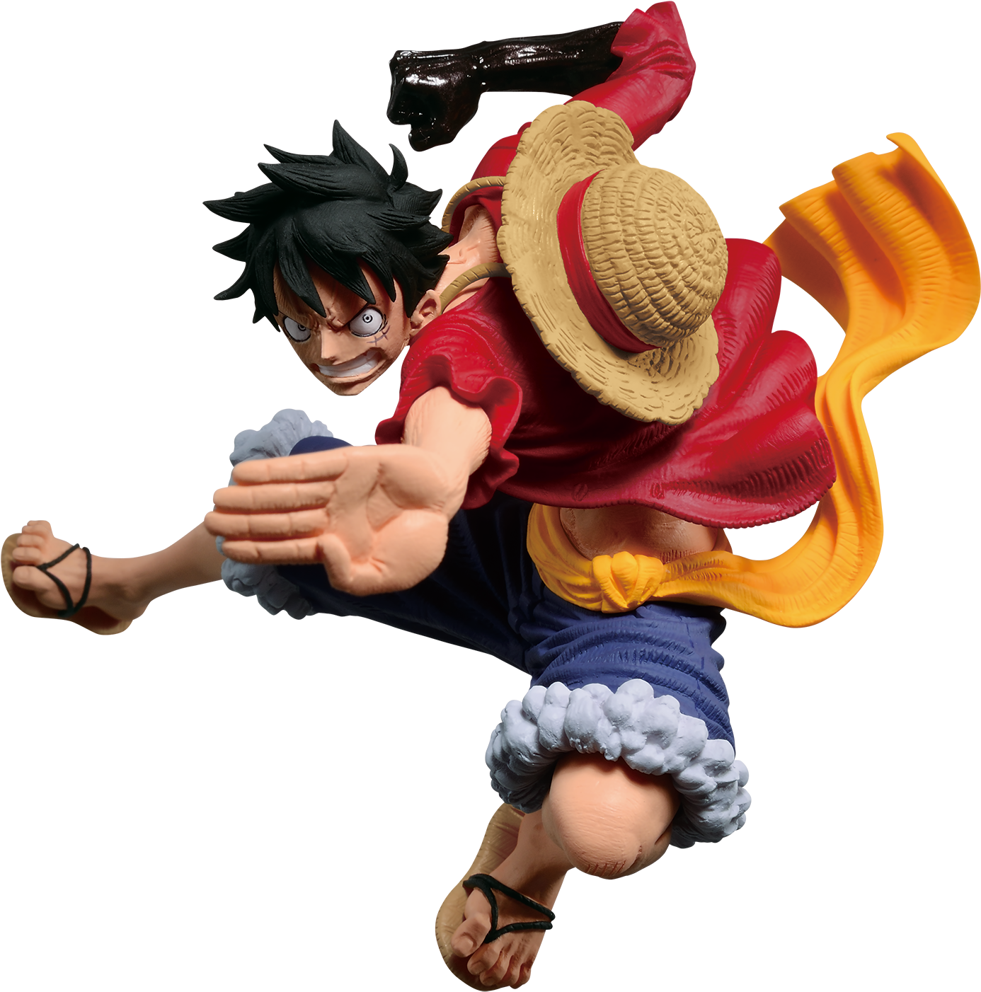 One Piece Luffy Action Pose PNG Image