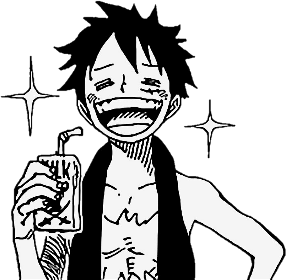 One Piece Luffy Celebratory Drink PNG Image