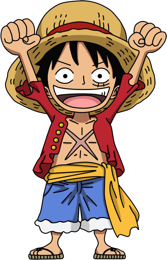 One Piece Luffy Cheerful Pose PNG Image