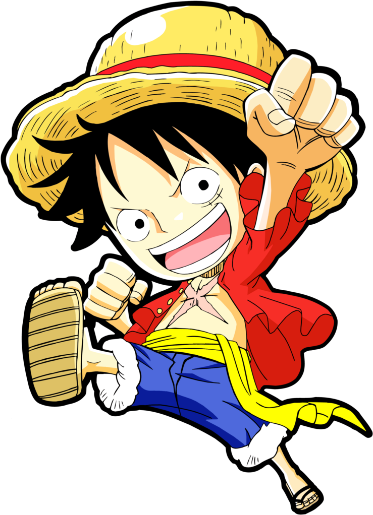 One Piece Luffy Excited Pose PNG Image