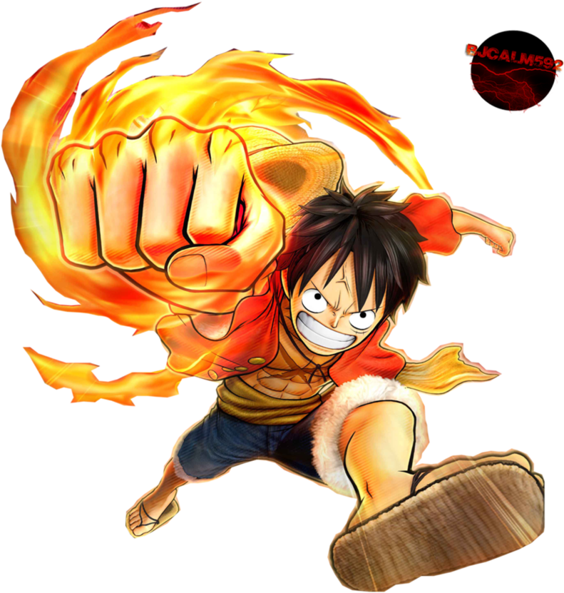 One Piece Luffy Fire Fist Attack PNG Image