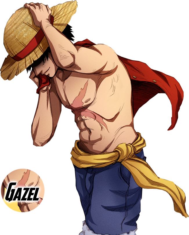 One Piece Luffy Straw Hat Adjustment PNG Image