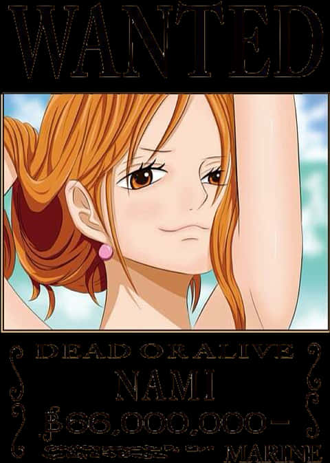 One Piece Nami Wanted Poster PNG Image