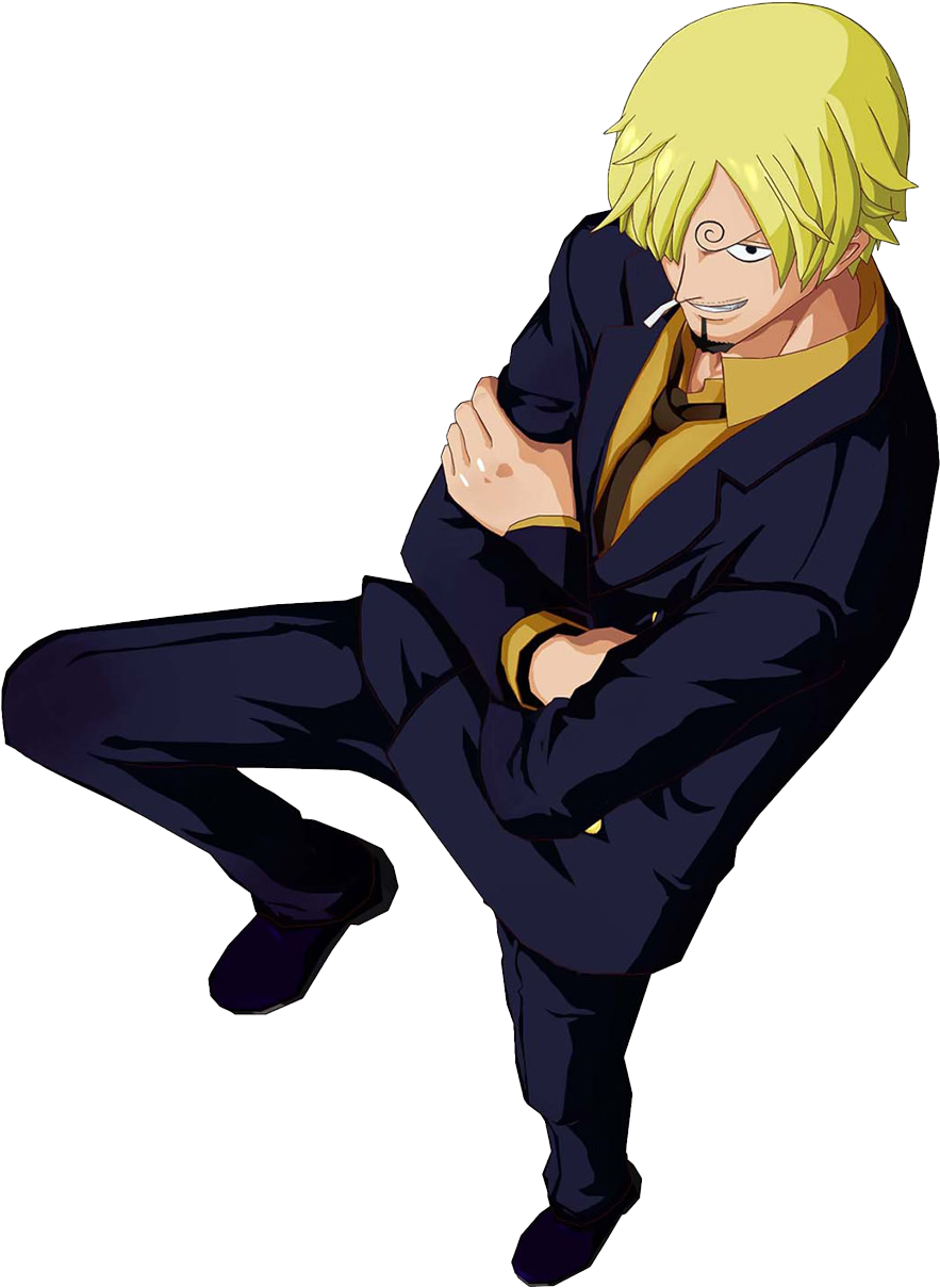 One Piece Sanji Action Pose PNG Image