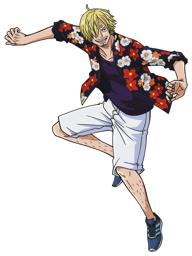 One Piece Sanji Action Pose PNG Image