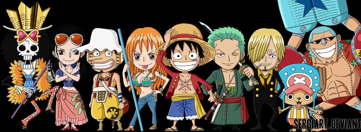 One_ Piece_ Straw_ Hat_ Pirates_ Lineup PNG Image