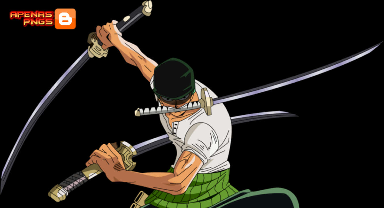 One Piece Zoro Three Sword Style PNG Image