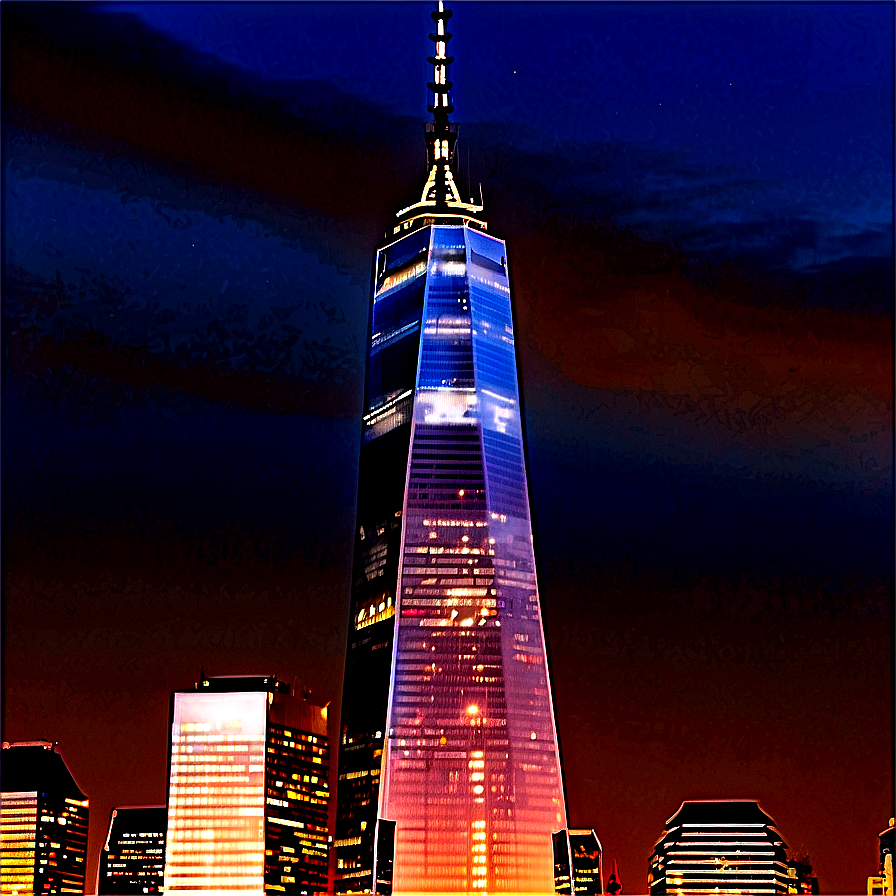 One World Trade Center Lit Up Png Pme45 PNG Image