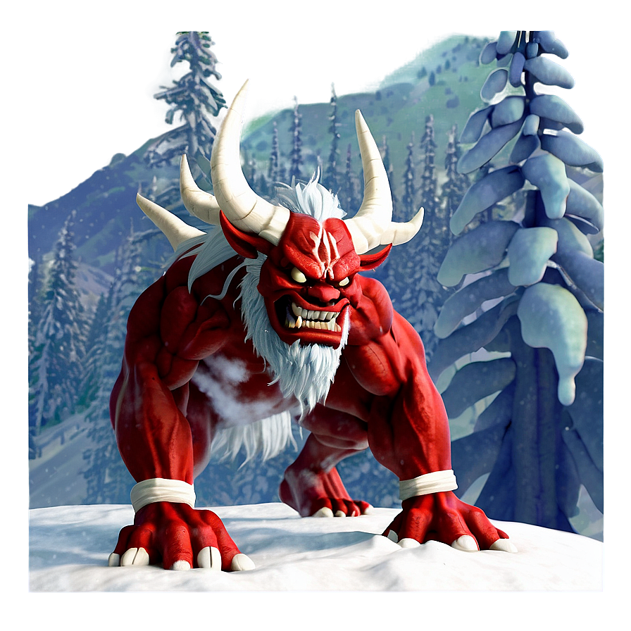 Oni In Snowy Landscape Png 06122024 PNG Image