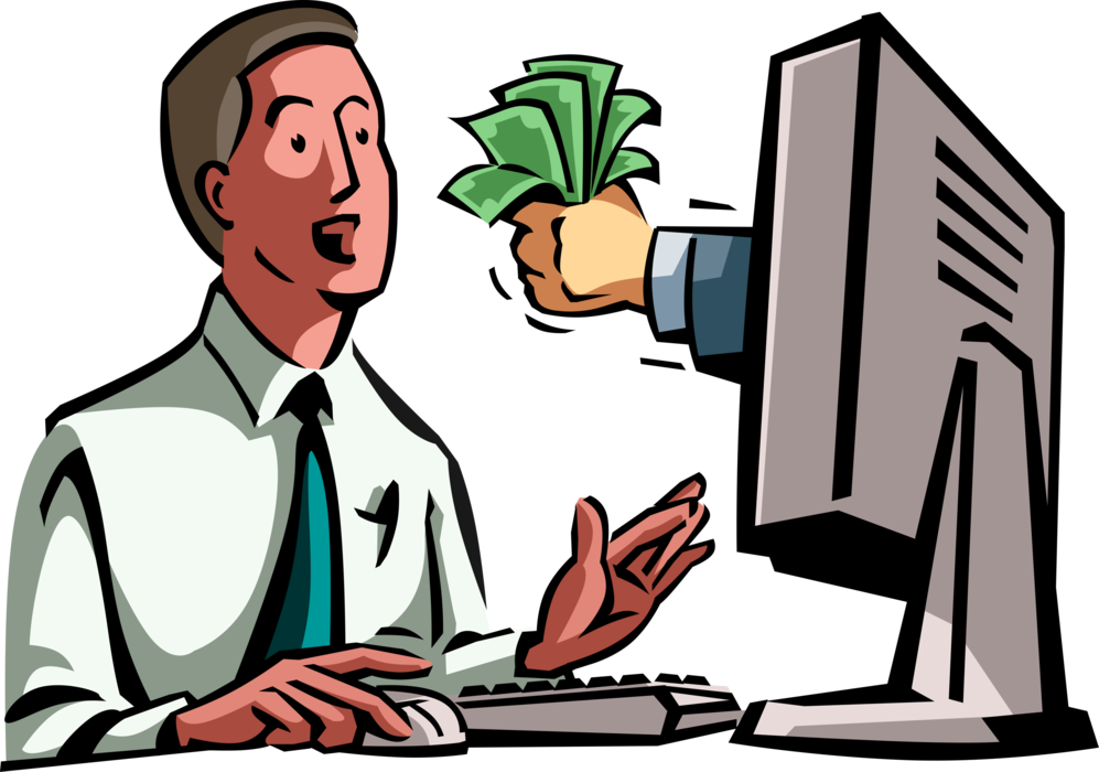 Online Business Transaction Illustration PNG Image