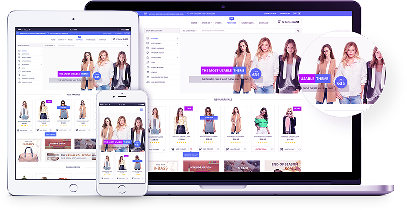 Online Fashion Store Responsive Design PNG Image