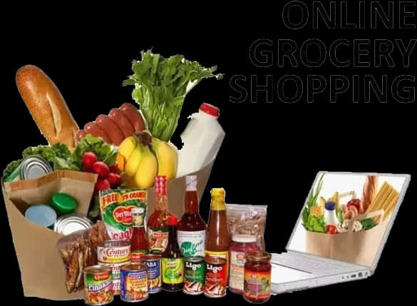 Online Grocery Shopping Concept PNG Image