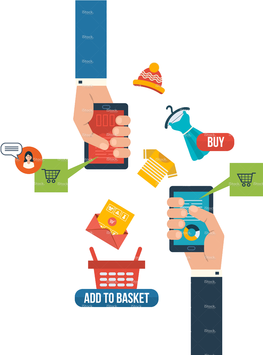 Online Shopping Process Illustration PNG Image