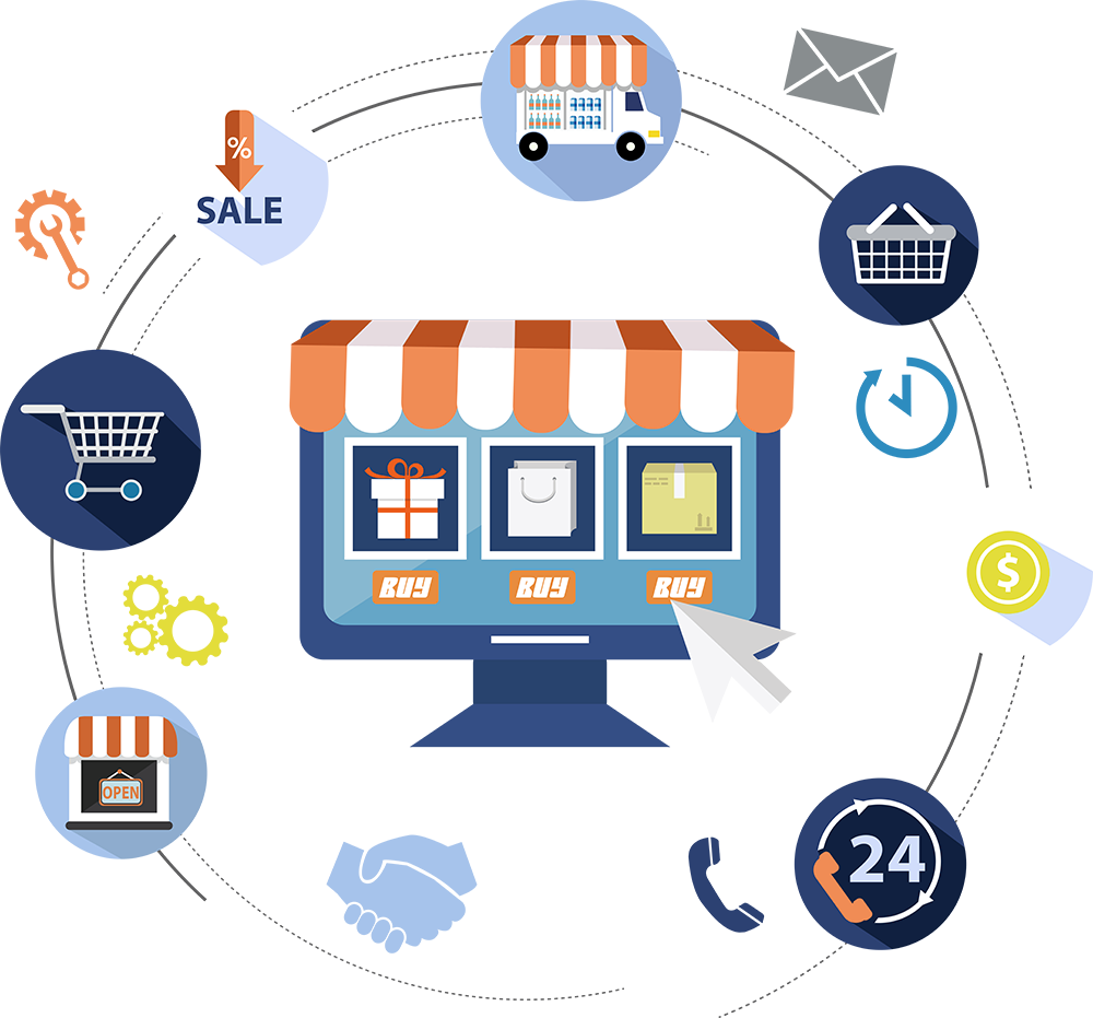 Online Shopping Process Infographic PNG Image