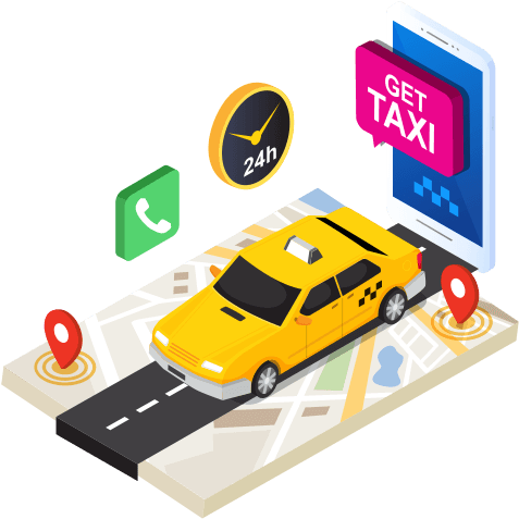 Online Taxi Booking Concept PNG Image