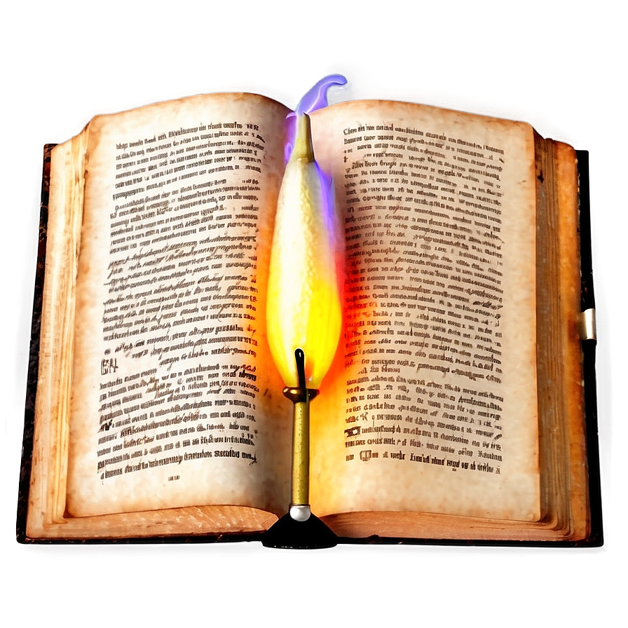 Open Book And Candle Png Hky52 PNG Image