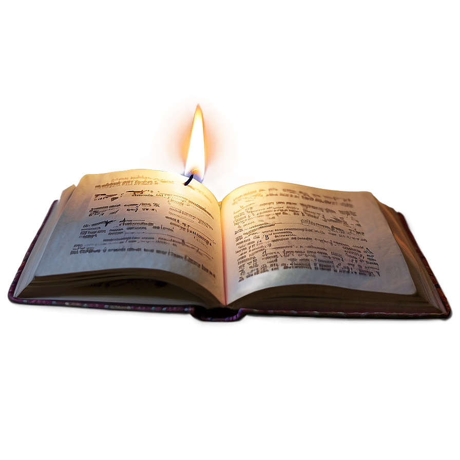 Open Book And Candle Png Tia59 PNG Image