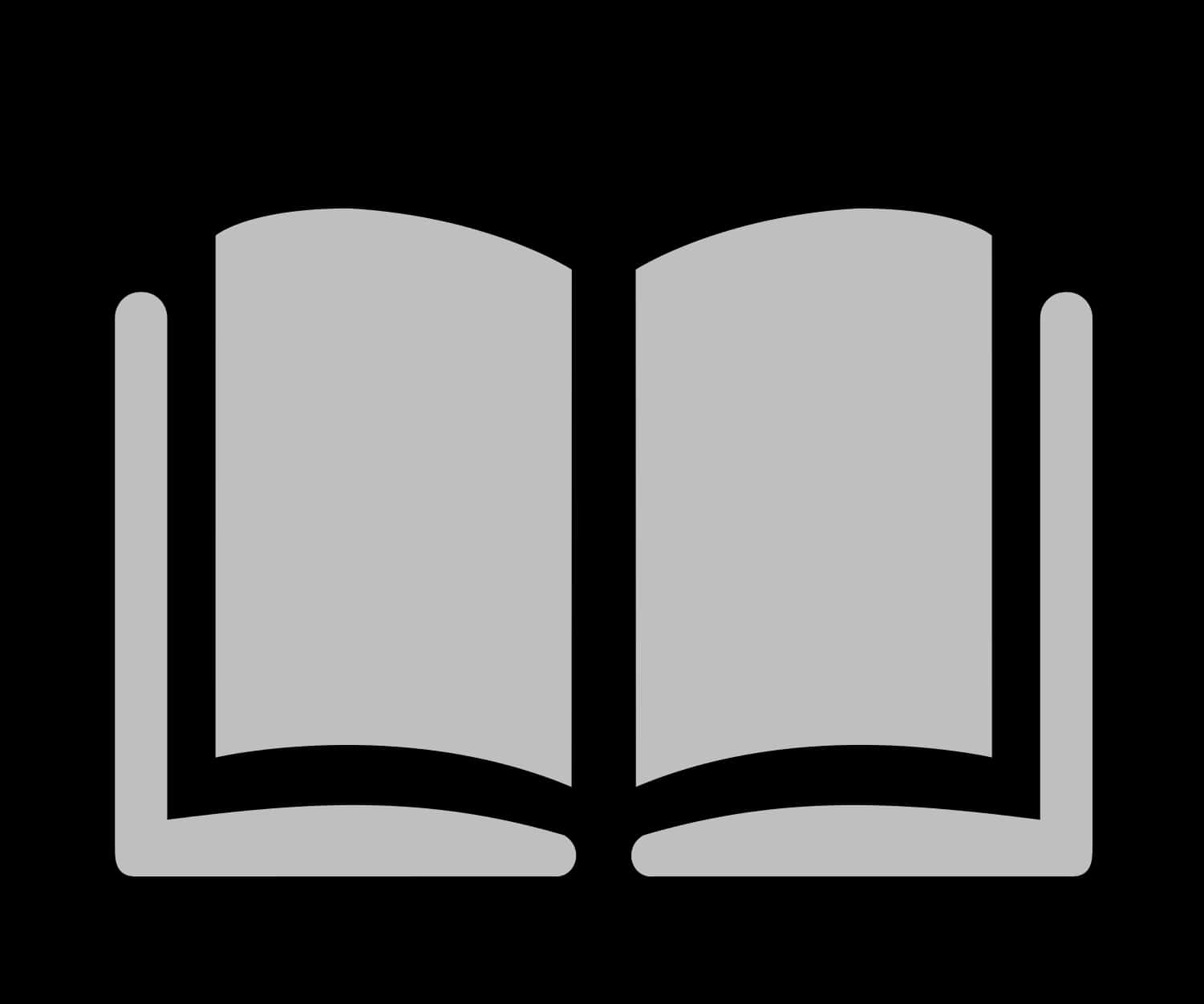 Open Book Icon Silhouette PNG Image