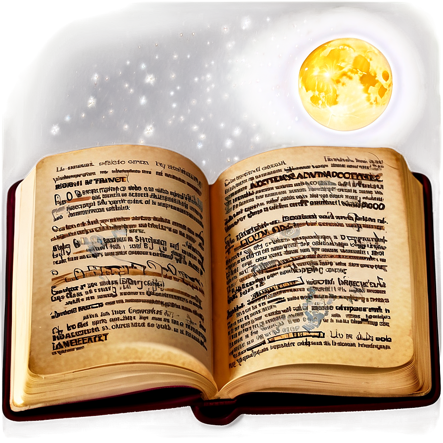 Open Book In Moonlight Png Fwp27 PNG Image