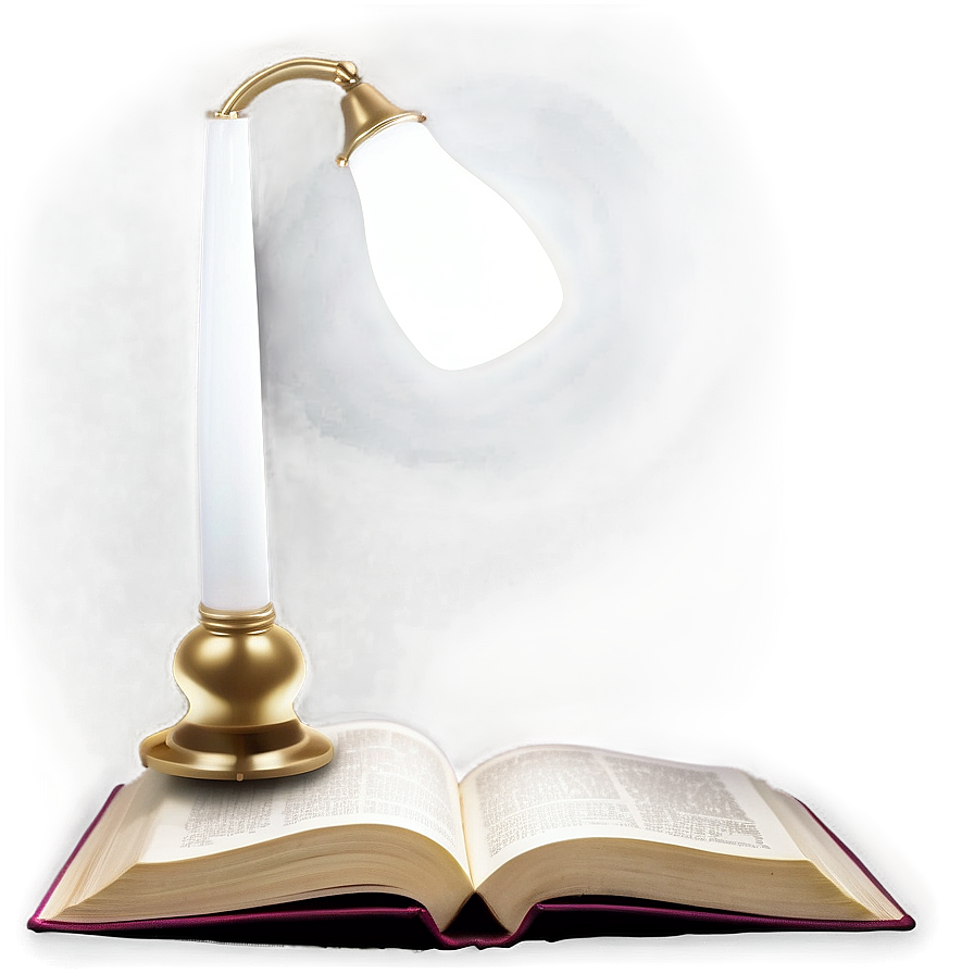 Open Book Under Lamp Png Rwn PNG Image