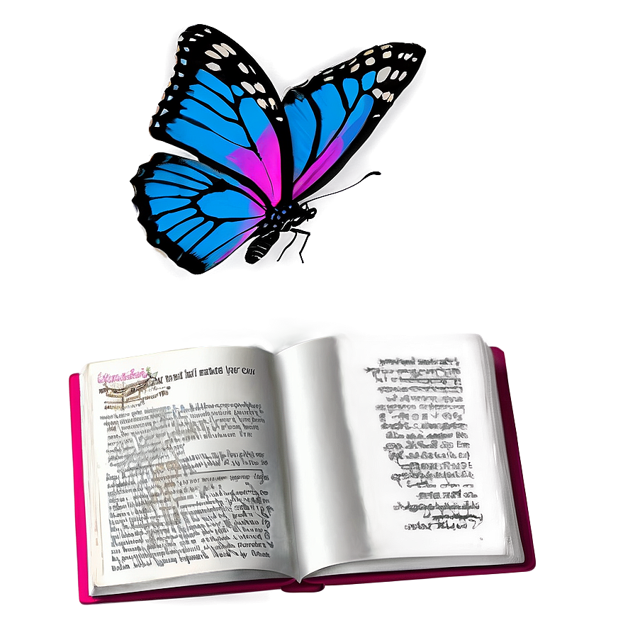 Open Book With Butterfly Png Huu PNG Image