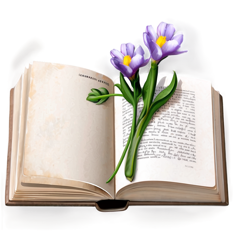 Open Book With Flowers Png 14 PNG Image