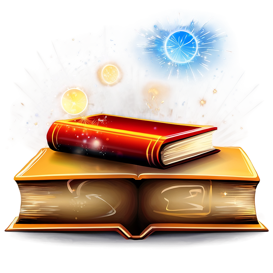 Open Book With Magic Vector Png Chy PNG Image