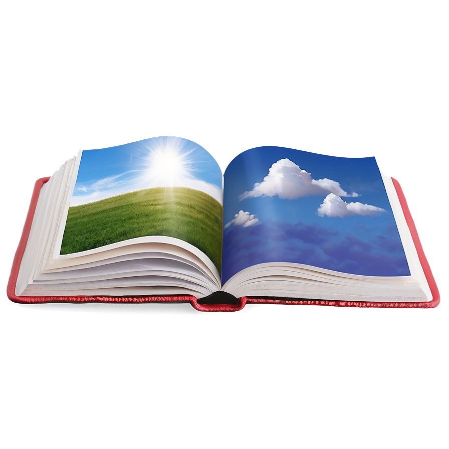 Open Book With Sky Png Idr PNG Image