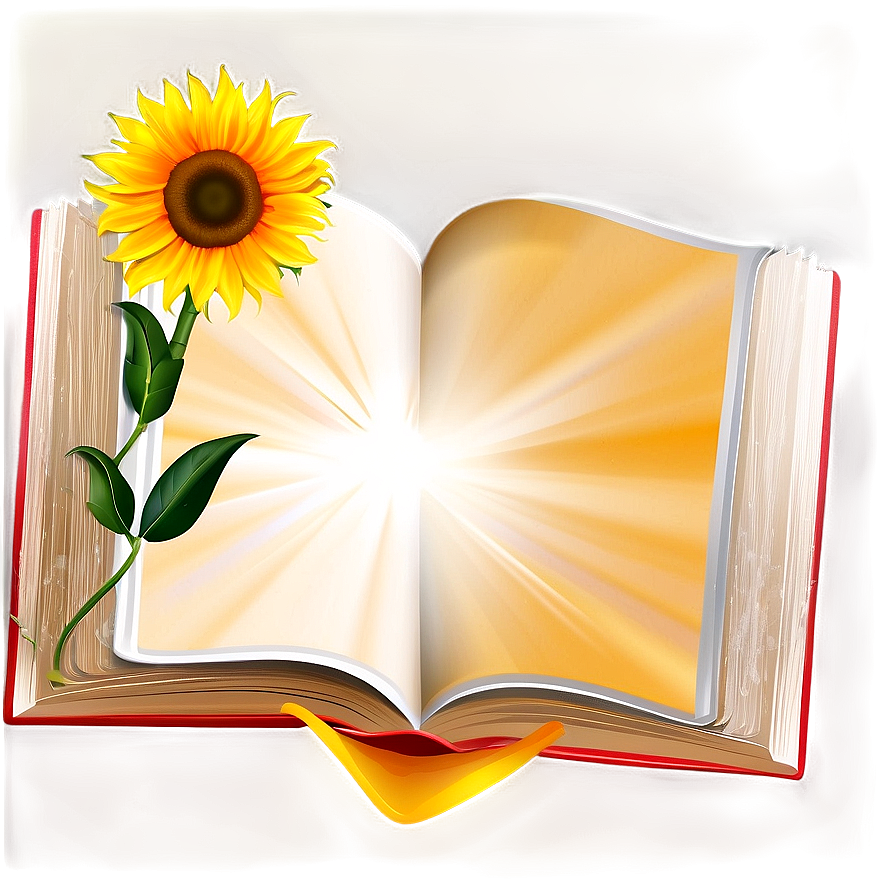 Open Book With Sun Png Njy86 PNG Image