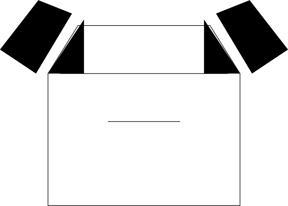 Open Cardboard Box Outline PNG Image