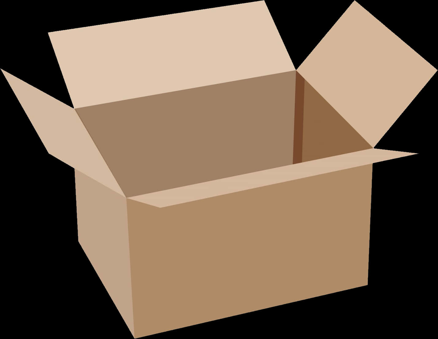 Open Cardboard Box Vector PNG Image