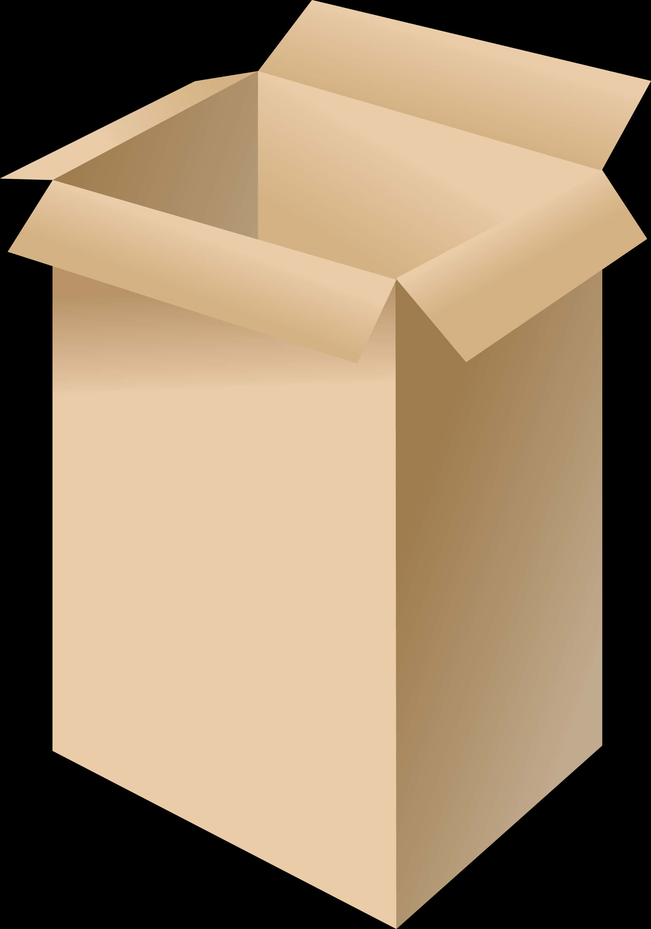 Open Cardboard Box Vector PNG Image