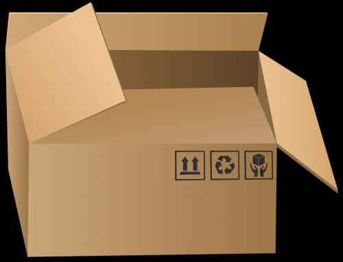 Open Cardboard Box PNG Image