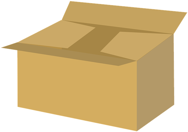 Open Cardboard Shipping Box PNG Image