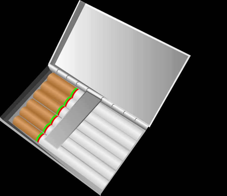 Open Cigarette Pack Illustration PNG Image