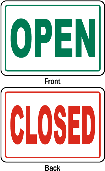 Open Closed Sign Flipside PNG Image