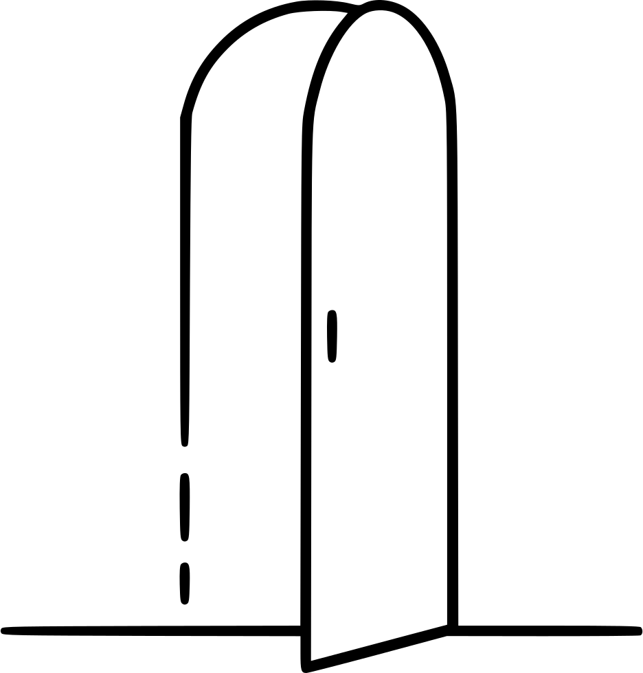 Open Door Outline Graphic PNG Image