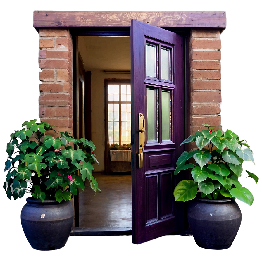 Open Door With Flowers Png 20 PNG Image