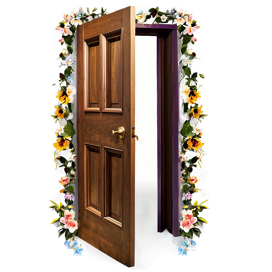 Open Door With Flowers Png Fth43 PNG Image